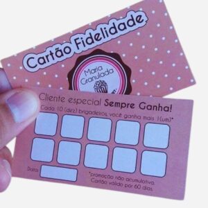 100 Unid. Cartões Fidelidade impressão frente e verso