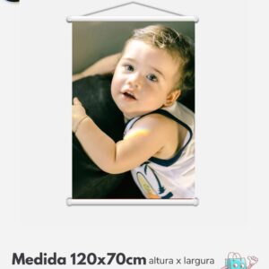 1 Banner personalizado 120x70cm bastão e cordão