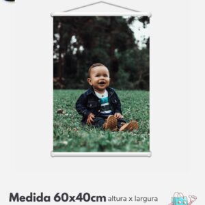 1 Banner personalizado 60x40cm bastão e cordão