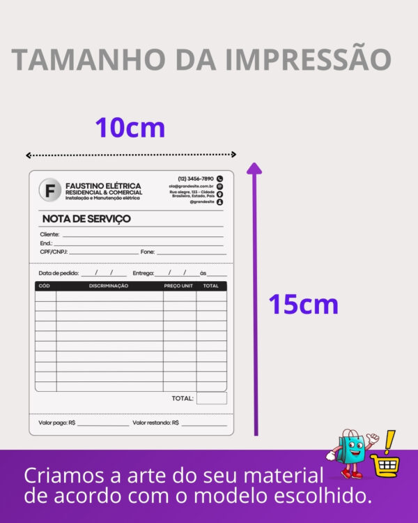 05 Blocos Talões 10x15cm, 50x2 vias
