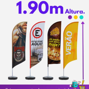 1 Wind Banner 1.90m altura Completo para Piso
