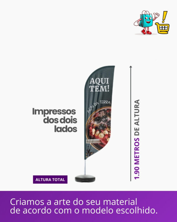 1 Wind Banner 1.90m altura Completo para Piso - Imagem 2