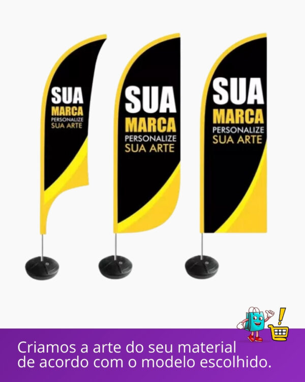 1 Wind Banner 1.90m altura Completo para Piso - Imagem 3