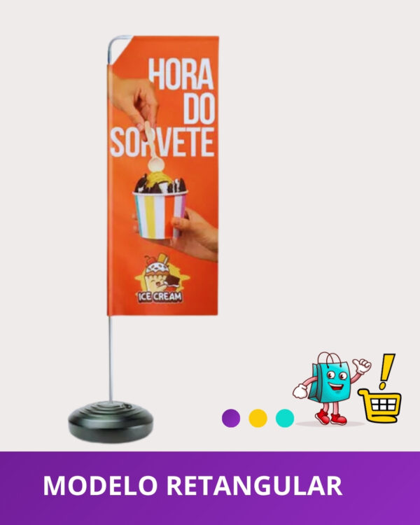 1 Wind Banner 1.90m altura Completo para Piso - Imagem 5