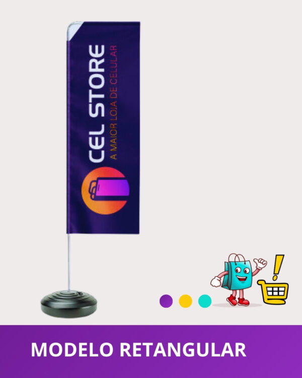1 Wind Banner 1.90m altura Completo para Piso - Imagem 7
