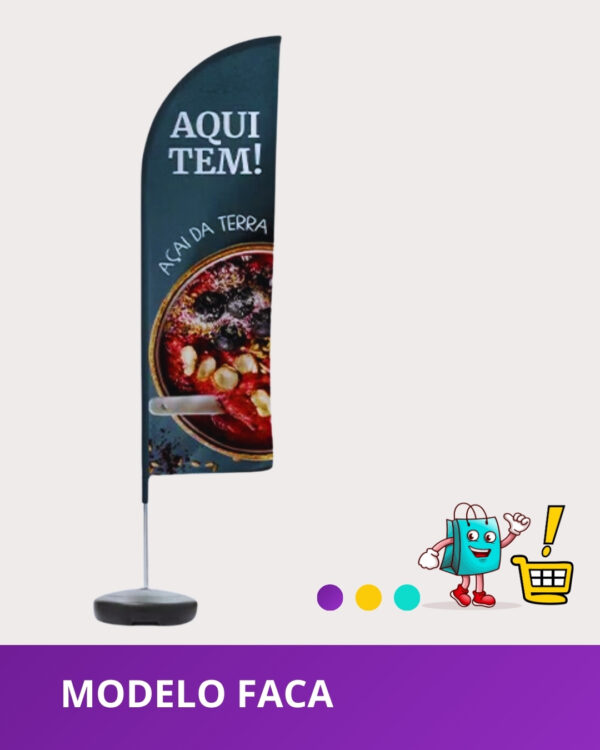 1 Wind Banner 1.90m altura Completo para Piso - Imagem 8
