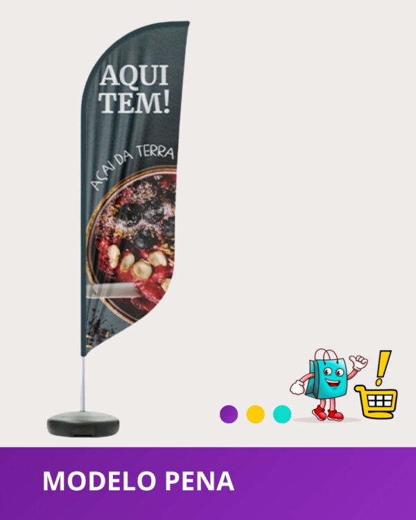 1 Wind Banner 1.90m altura Completo para Piso - Imagem 9