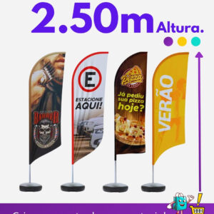 1 Wind Banner 2.50m altura Completo para Piso